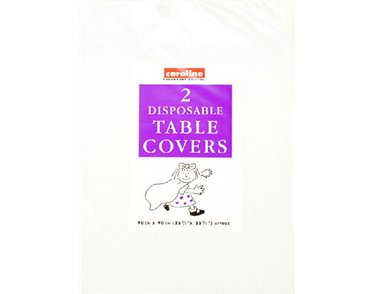 (2) 90CM SQ WHITE PAPER TABLECOVERS