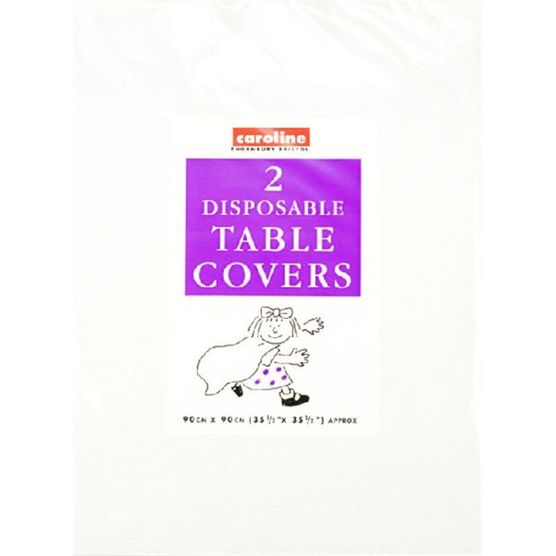 (2) 90CM SQ WHITE PAPER TABLECOVERS