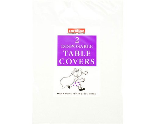 (2) 90CM SQ WHITE PAPER TABLECOVERS