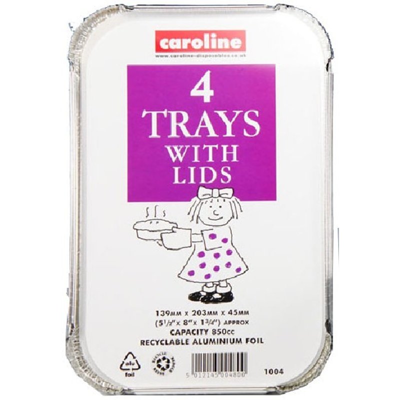 (4) 850CC TRAYS WITH LIDS