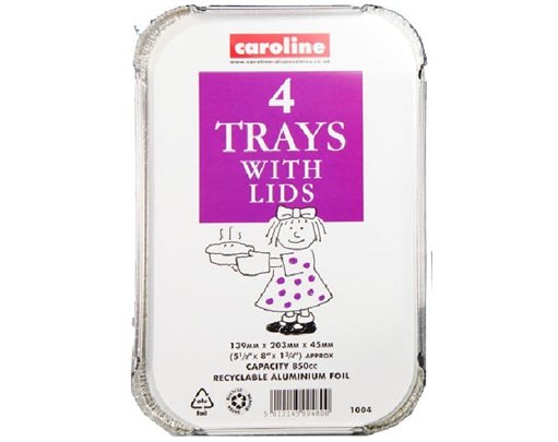 (4) 850CC TRAYS WITH LIDS