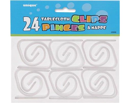 (24) PLASTIC TABLE CLIPS
