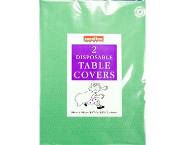 (2) 90CM DARK GREEN SQUARE PAPER TABLECOVERS