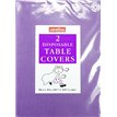 (2) 90CM PURPLE SQUARE PAPER TABLECOVERS