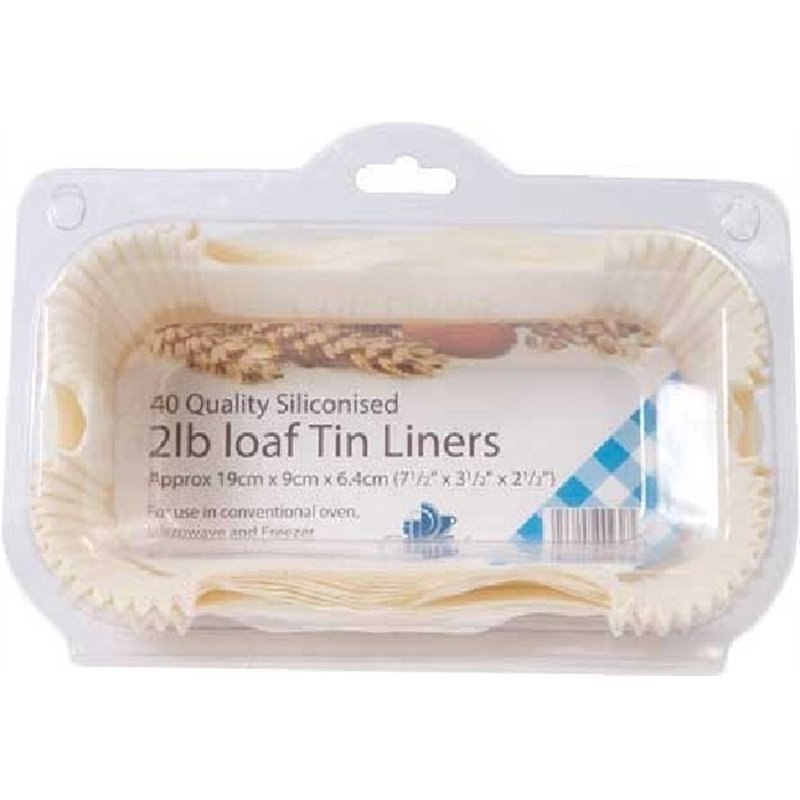 (20) 2LB WHITE VALUE LOAF TIN LINERS