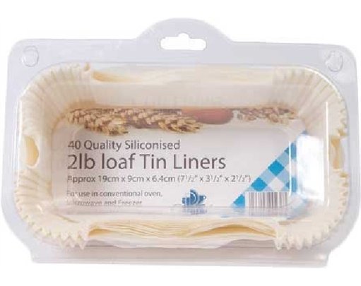 (20) 2LB WHITE VALUE LOAF TIN LINERS
