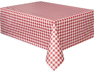 54x108in RED GINGHAM TABLE COVER