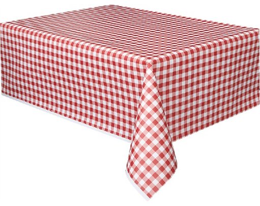 54x108in RED GINGHAM TABLE COVER