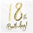 (20) 18TH GOLD FOIL ON WHITE NAPKINS