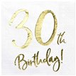 (20) 30TH GOLD FOIL ON WHITE NAPKINS