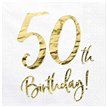 (20) 50TH GOLD FOIL ON WHITE NAPKINS