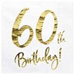 (20) 60TH GOLD FOIL ON WHITE NAPKINS