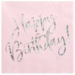 20PK 33x33cm LIGHT PINK HAPPY BIRTHDAY NAPKINS