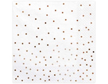 20PK 33x33cm DOTS WHITE NAPKINS