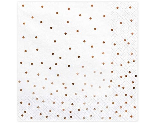 20PK 33x33cm DOTS WHITE NAPKINS