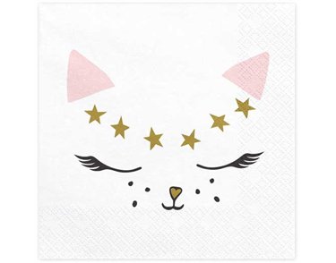 20PK 33x33cm KITTY NAPKINS