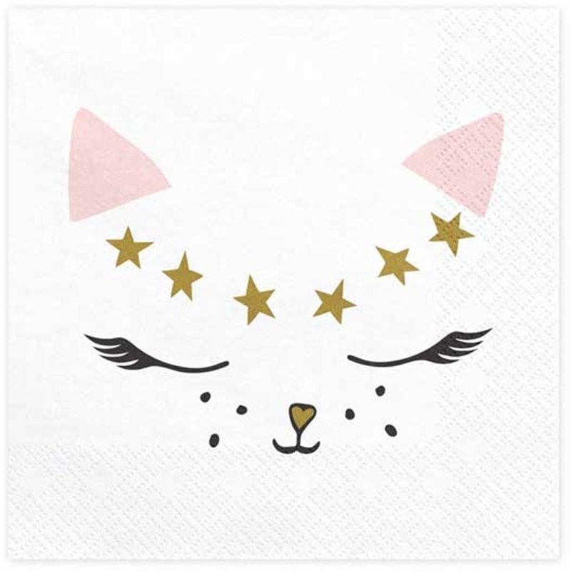 20PK 33x33cm KITTY NAPKINS