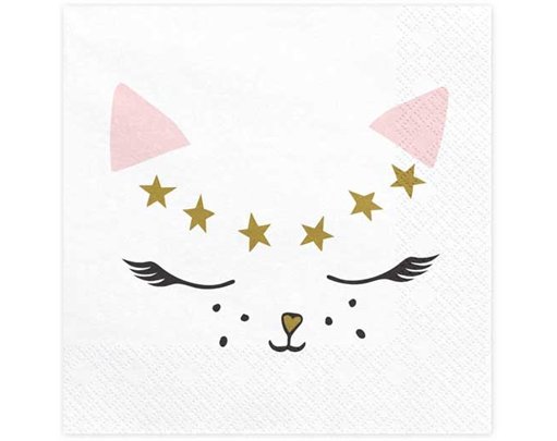 20PK 33x33cm KITTY NAPKINS