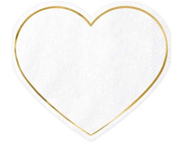 20PK 14.5x12.5cm HEART NAPKINS