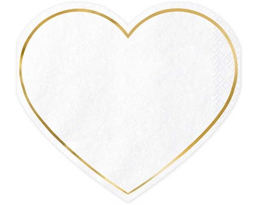 20PK 14.5x12.5cm HEART NAPKINS