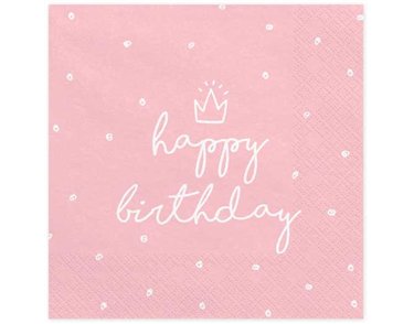 20PK 33x33cm HAPPY BIRTHDAY NAPKINS