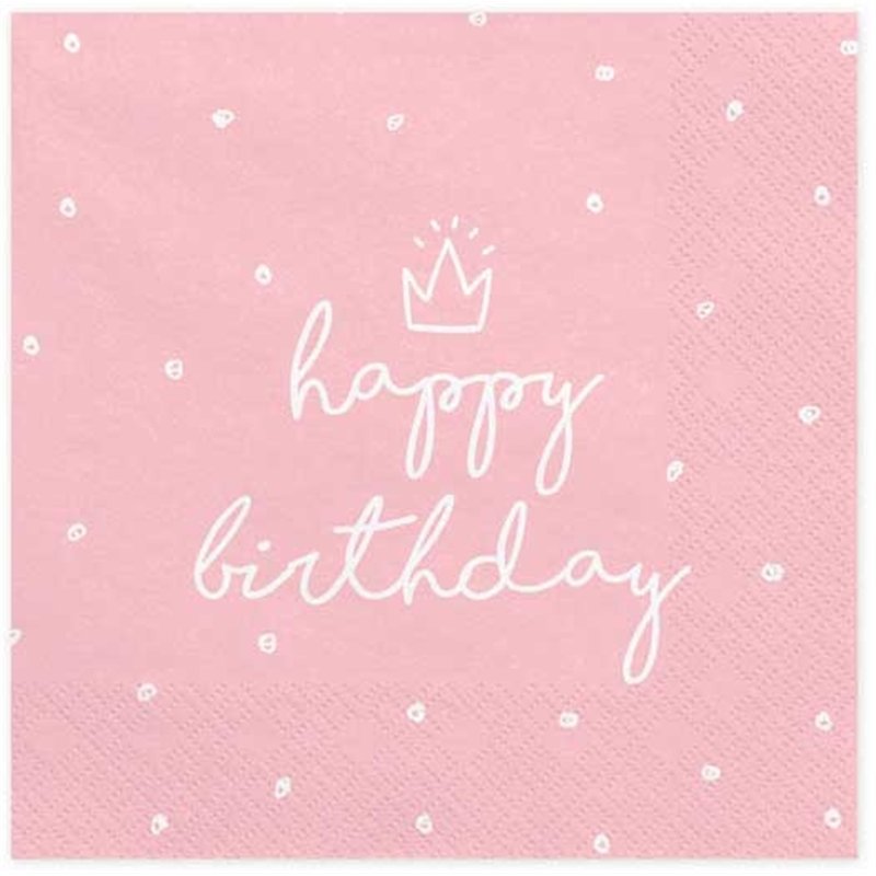 20PK 33x33cm HAPPY BIRTHDAY NAPKINS