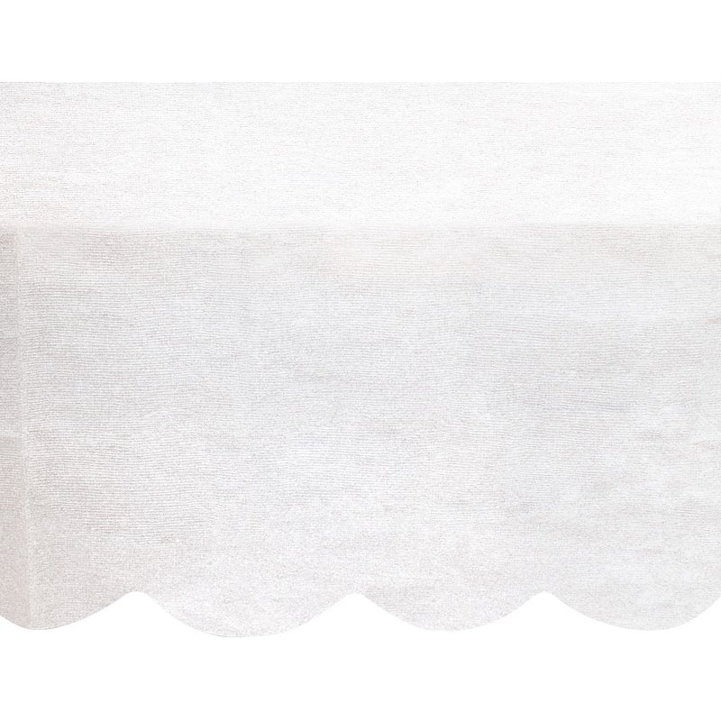 54x108in WHITE SCALLOPED PAPER TABLE COVER