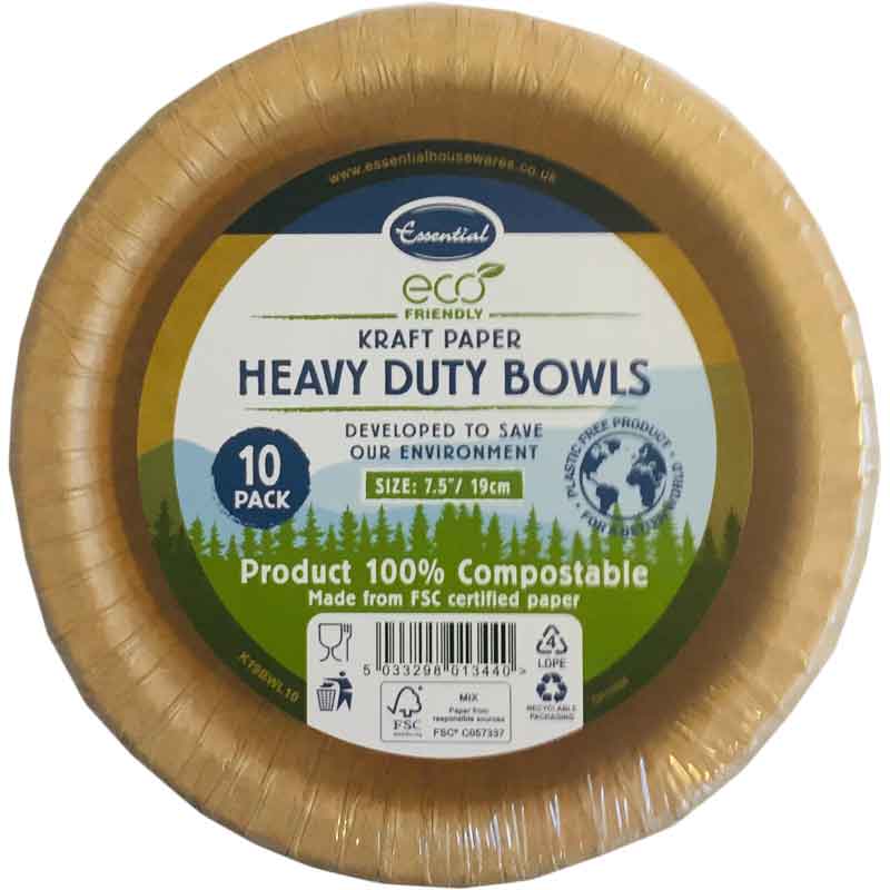10PK HEAVY DUTY KRAFT BOWLS