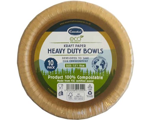 10PK HEAVY DUTY KRAFT BOWLS