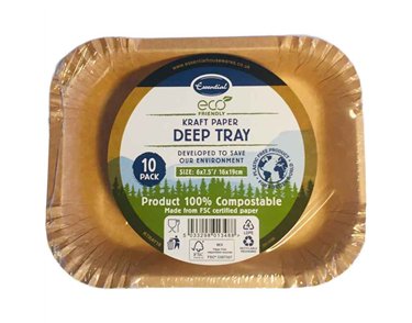 10PK HEAVY DUTY KRAFT DEEP TRAYS