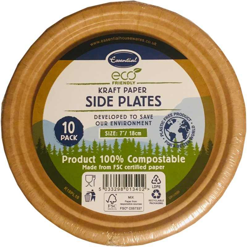 10PK 10cm KRAFT PAPER PLATES