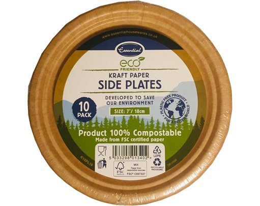 10PK 10cm KRAFT PAPER PLATES