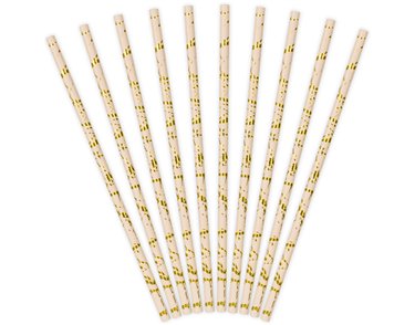 10PK POWDER PINK MARBLE PATTERN STRAWS