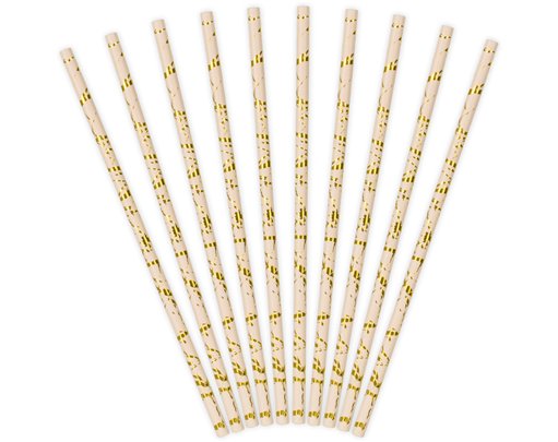 10PK POWDER PINK MARBLE PATTERN STRAWS