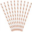 10PK LIGHT ROSE GOLD STRIPES PAPER STRAWS