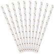10PK LIGHT ROSE GOLD STARS PAPER STRAWS
