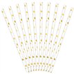 10PK GOLD HEARTS PAPER STRAWS