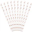 10PK LIGHT ROSE GOLD HEARTS PAPER STRAWS