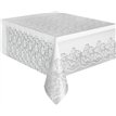 WHITE LACE PLASTIC TABLECOVER