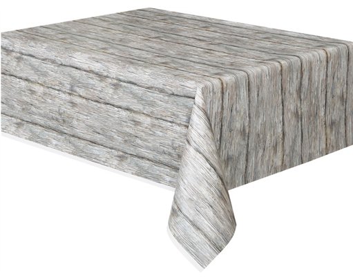 54x108in RUSTIC WOOD PATTERN TABLECOVER