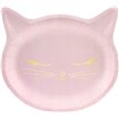 6PK PINK CAT SHAPED PLATES