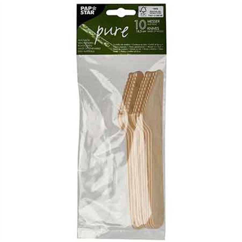 10PK WOODEN KNIVES
