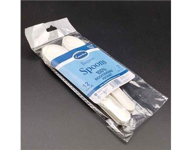 12PK WHITE BAGASSE SPOONS