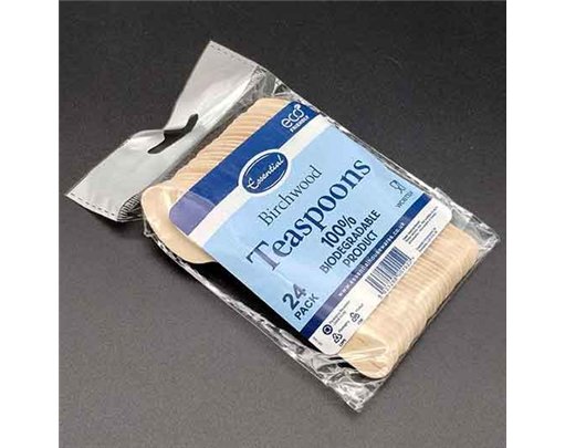 24PK NATURAL BIRCHWOOD TEASPOONS