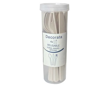 12PC BEIGE REUSABLE CUTLERY SET