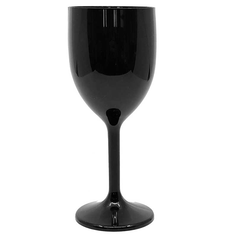 2PK BLACK REUSABLE WINE GLASSES