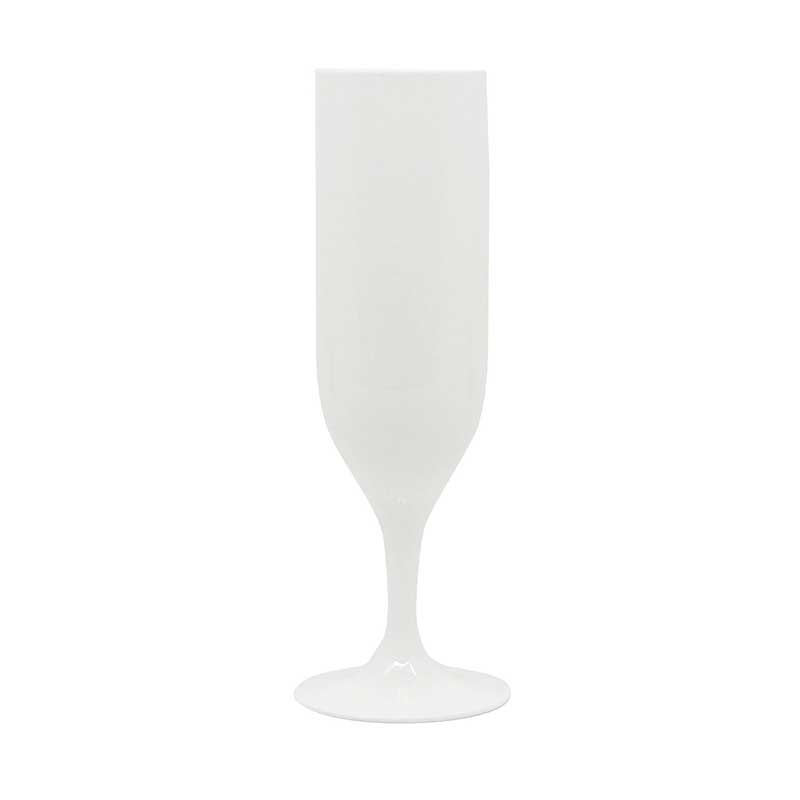 2PK WHITE REUSABLE CHAMPAGNE GLASSES