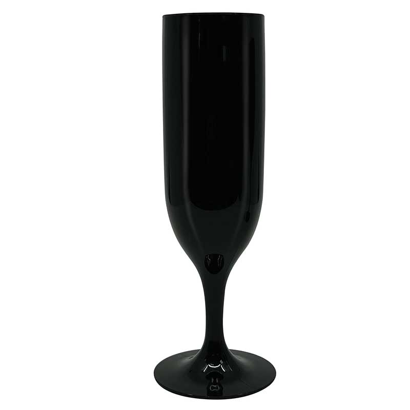 2PK BLACK REUSABLE CHAMPAGNE GLASSES