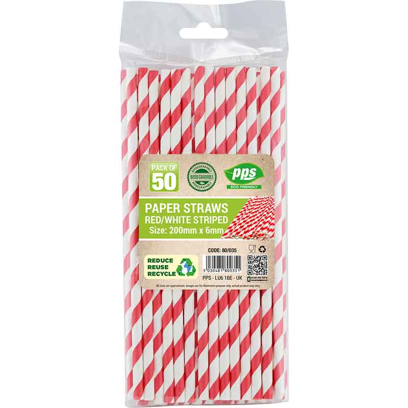 50PK PARTY PAPER STRAWS