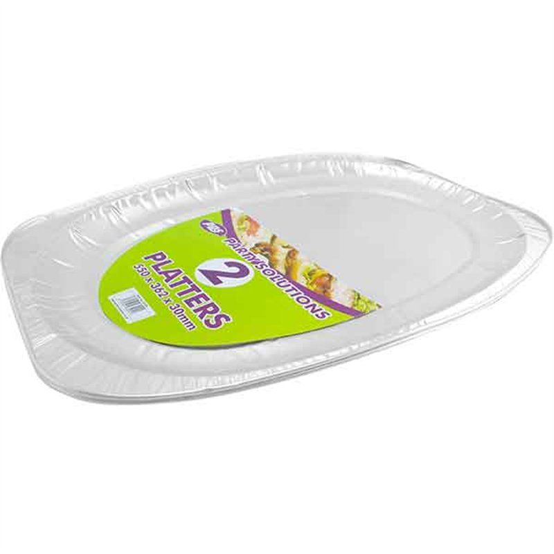2PK  550x362x30mm LARGE FOIL PLATTER